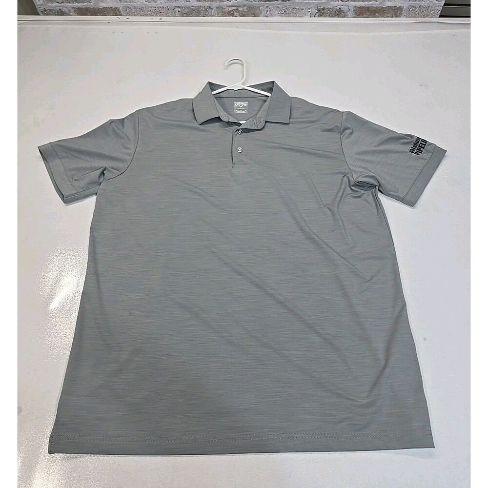 Callaway Men's Golf Polo Shirt, Large - Gray. HAS LOGO OKC PIPELINERS